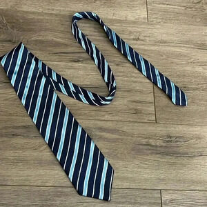 Canali Silk Blend Blue Stripes  Woven Tie